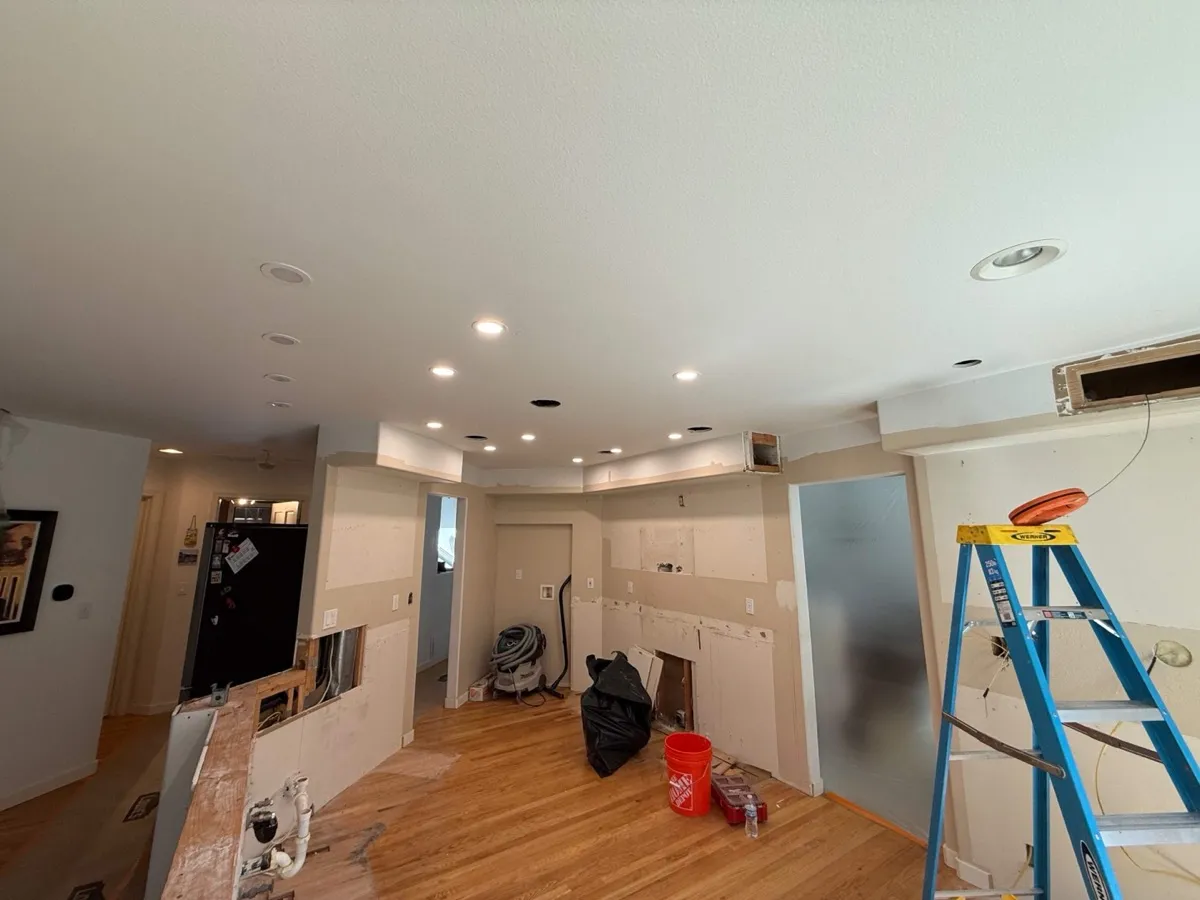 Recessed lighting installation completed by Aztec Electric